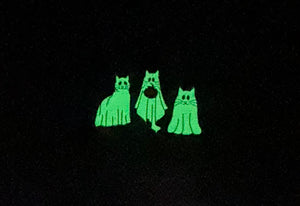 Ghost Cats Embroidered Sweatshirt, glow in the dark.